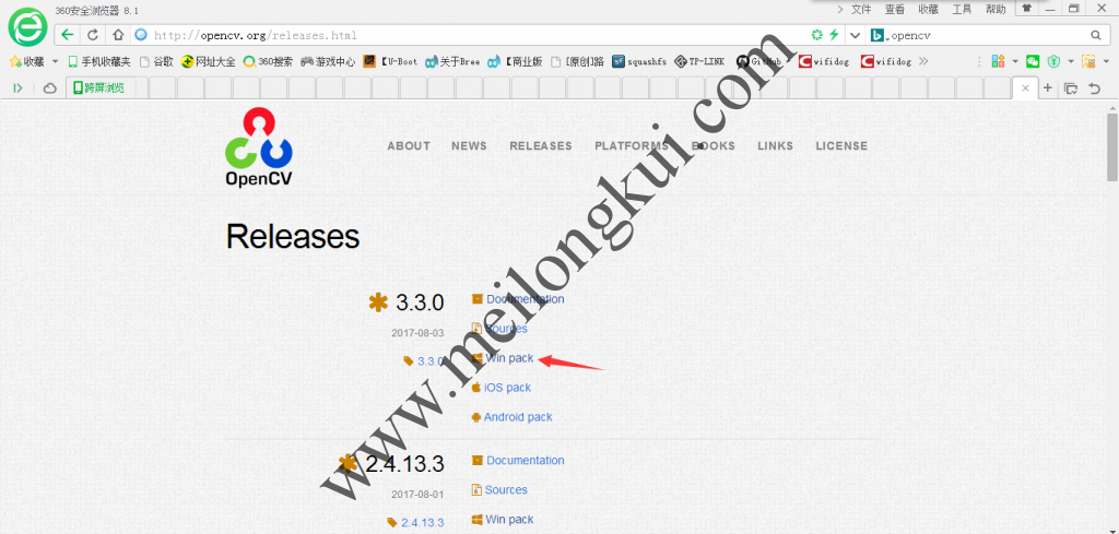 从官网下载OpenCV