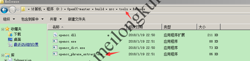 OpenCC1.0.4编译后输出的二进制文件（工具）