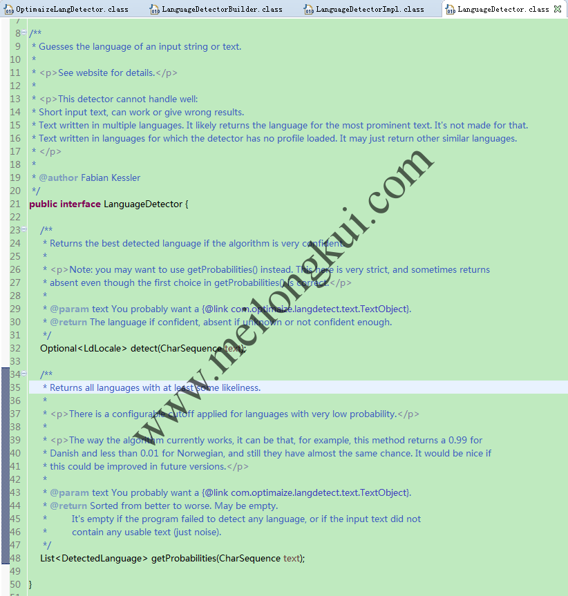 com.optimaize.langdetect.LanguageDetector的两个接口