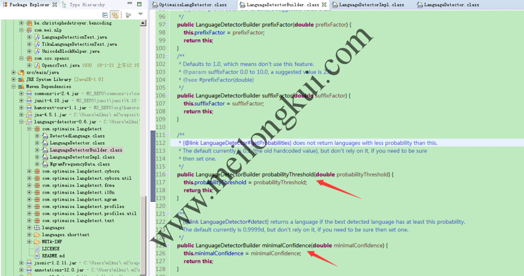 com.optimaize.langdetect.LanguageDetector的两个重要参数