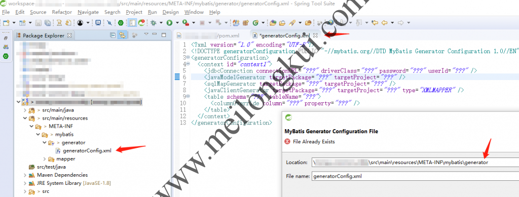 生成Mybatis Generator Configuration File