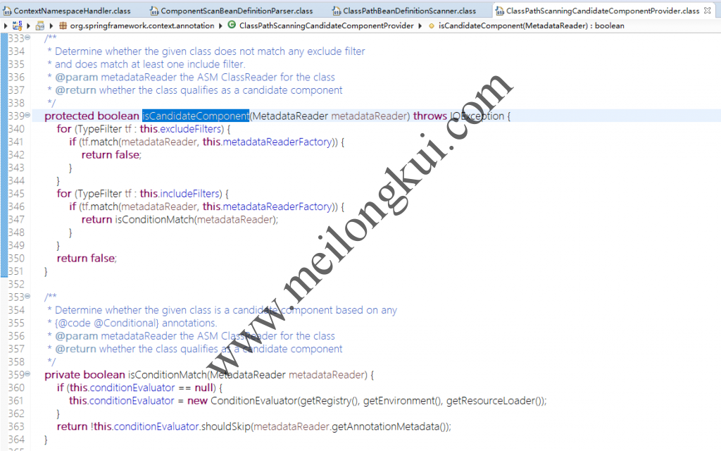 org.springframework.context.annotation.ClasspathScanningCandidateComponentProvider.isCandidateComponent2