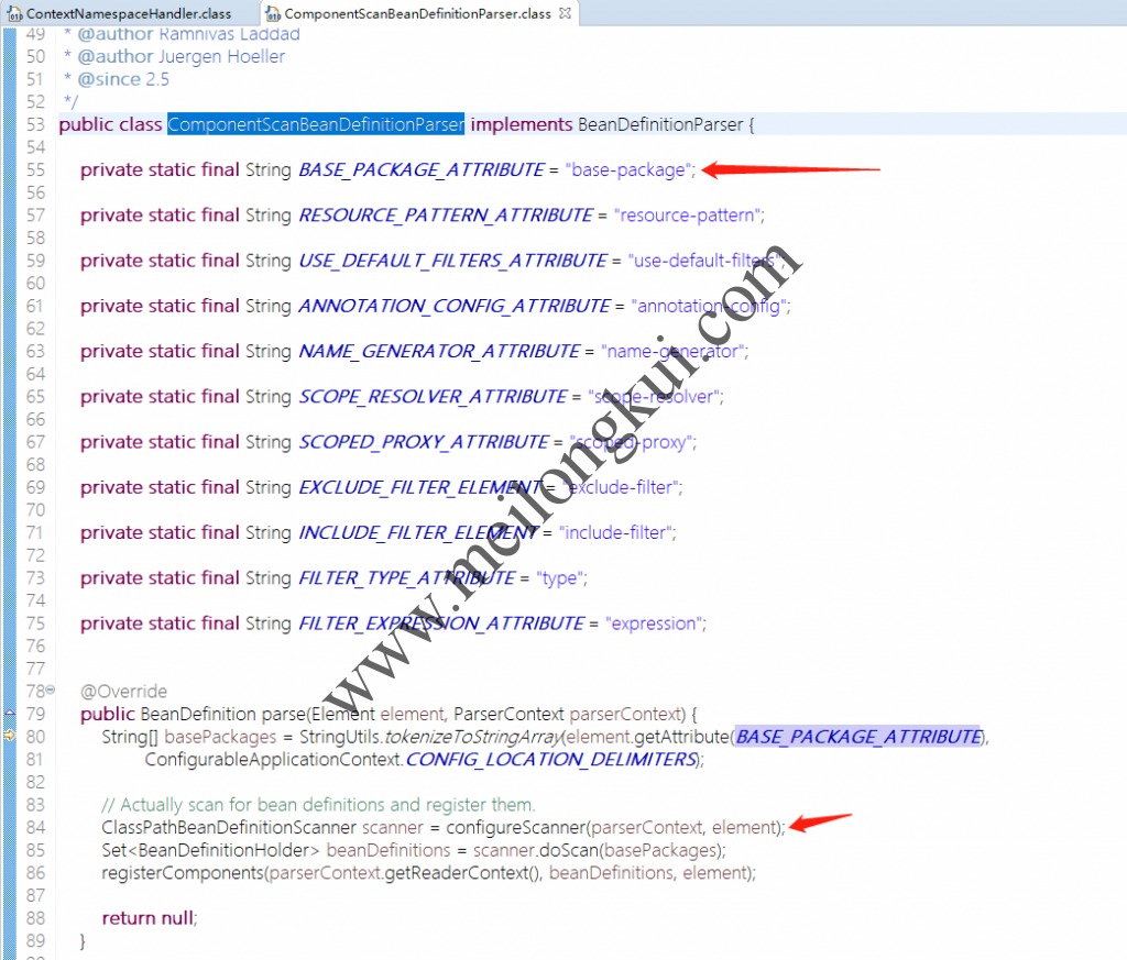 org.springframework.context.annotation.ComponentScanBeanDefinitionParser