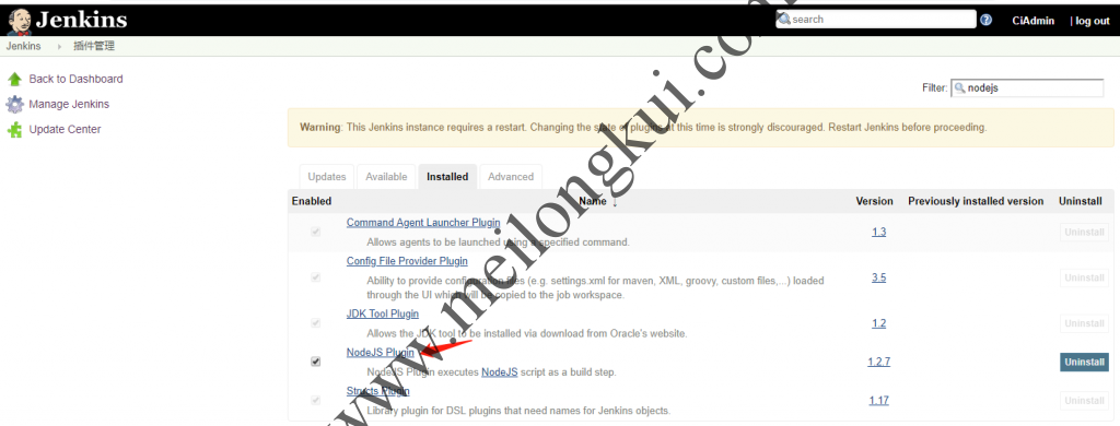 Jenkins安装NodeJS插件