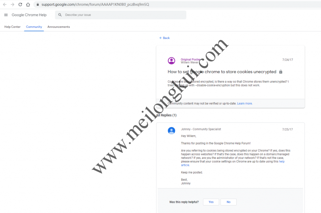 解决Chrome浏览器无法通过disablecookieencryption禁用Cookie加密的问题进城务工人员小梅