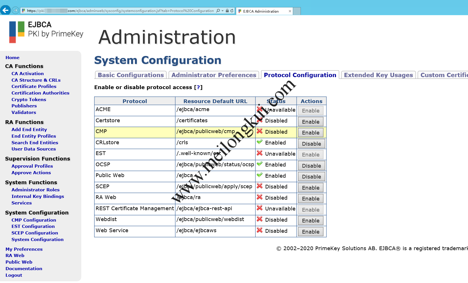 EJBCA Admin Web