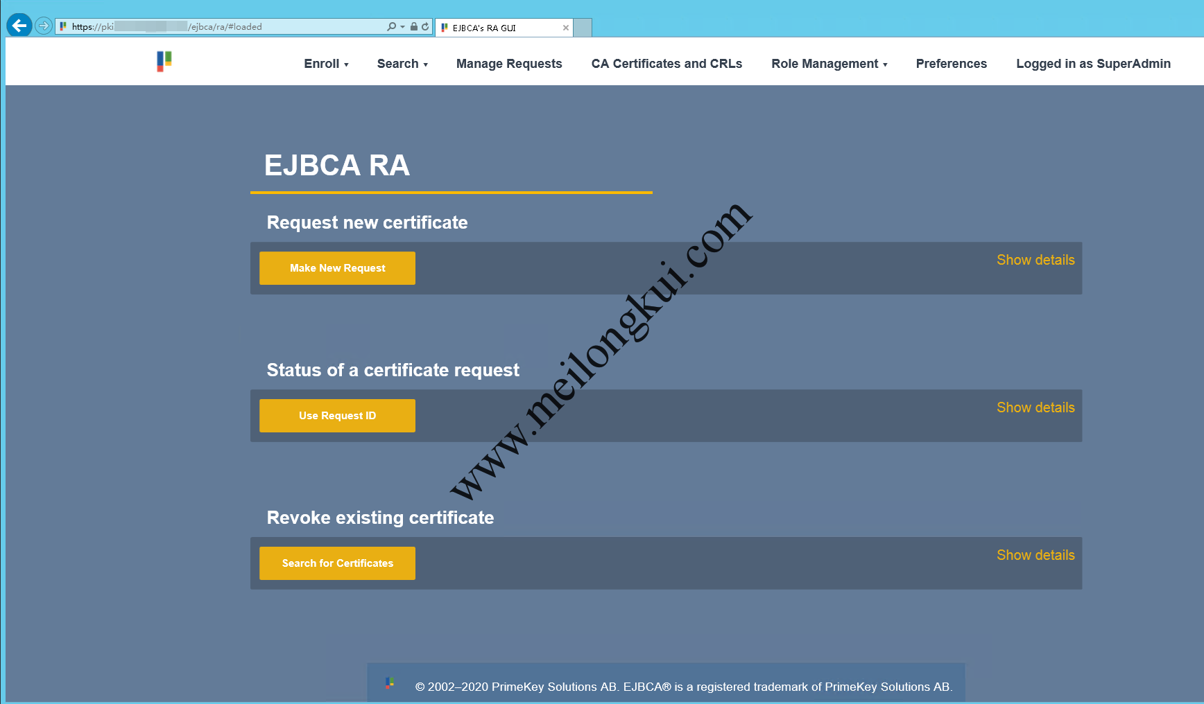 EJBCA RA Web