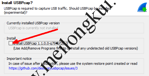 Wireshark安装时同时安装UsbPcap